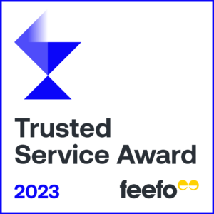 Feefo 2023 Trusted service award for brighterkind