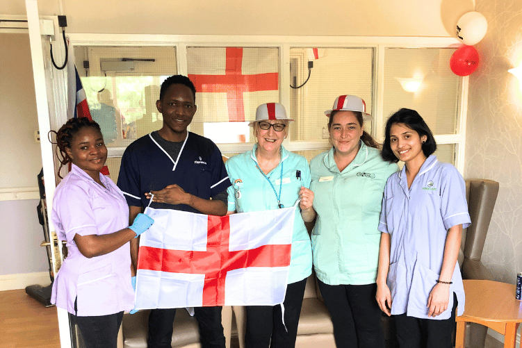 Redwell Hills Care Home in Durham celebrates the Euros 2024