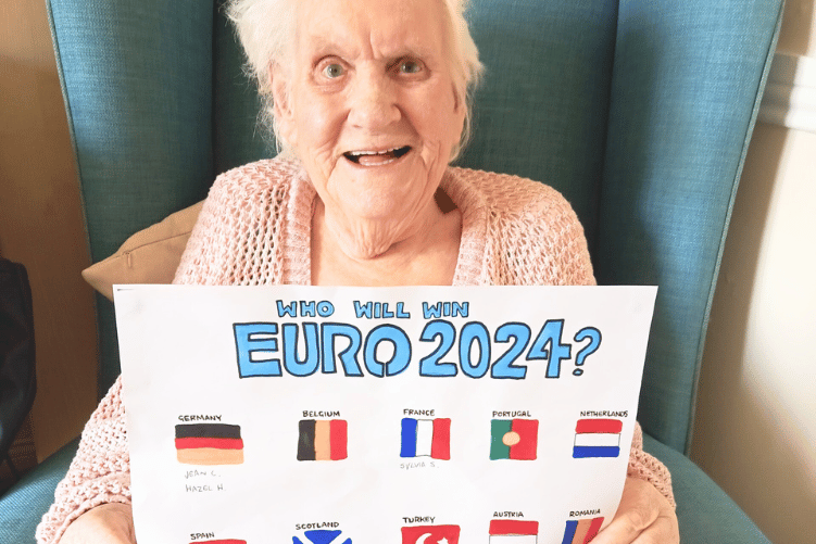 Warrior Park Care Home in Hartlepool celebrates the Euros 2024